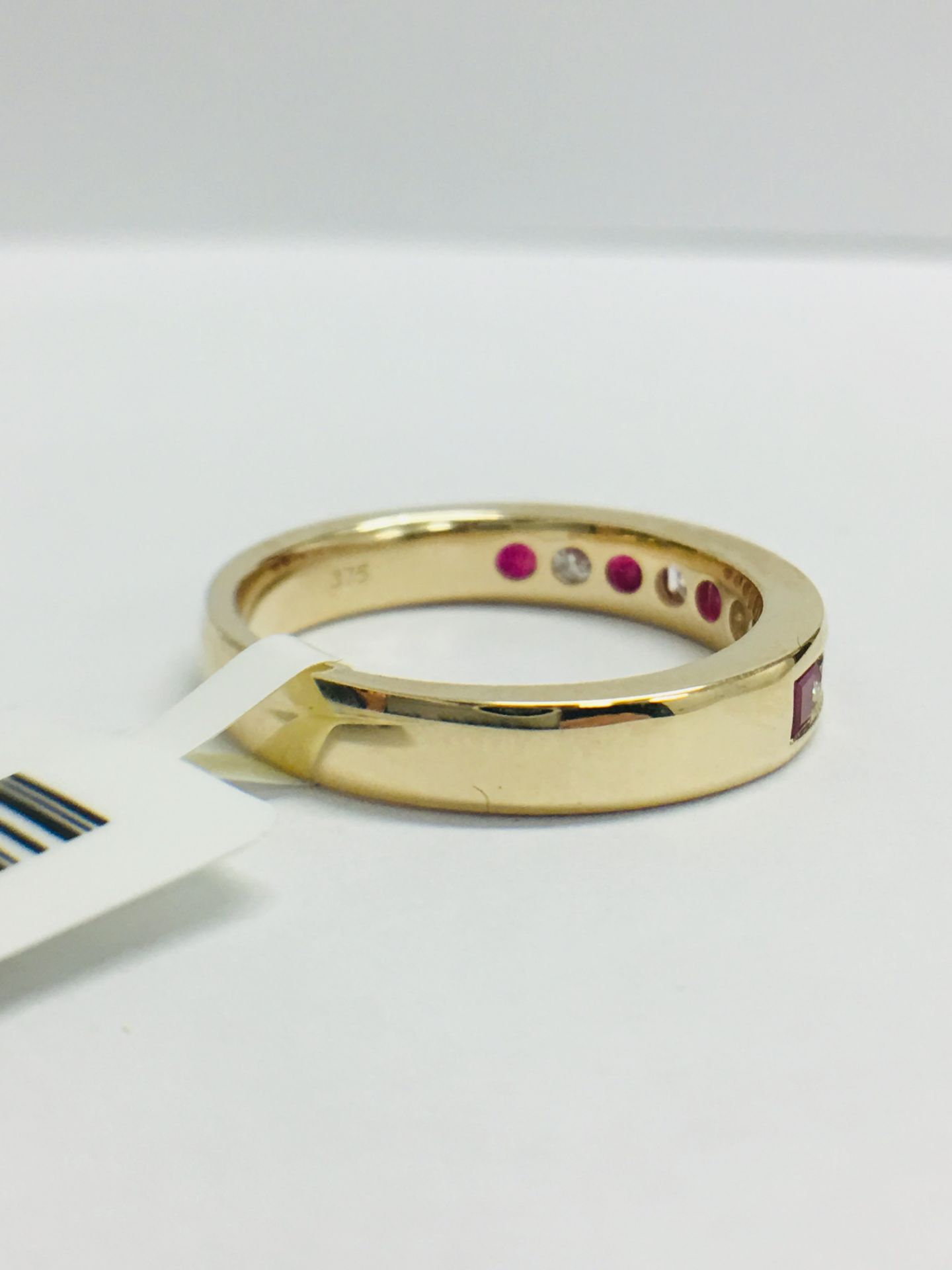 9ct Ruby Diamond Channel Set Eternity Ring - Image 8 of 12