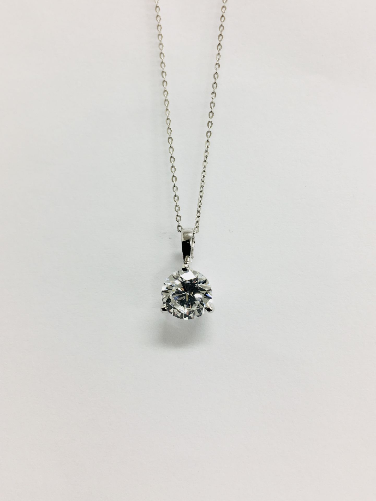 Platinum Diamond Solitaire Pendant - Image 4 of 4