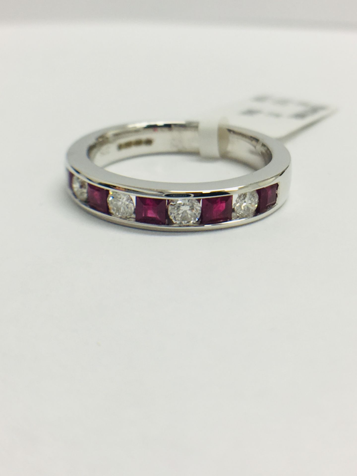 9ct Ruby Diamond Channel Set Eternity Ring - Image 2 of 12