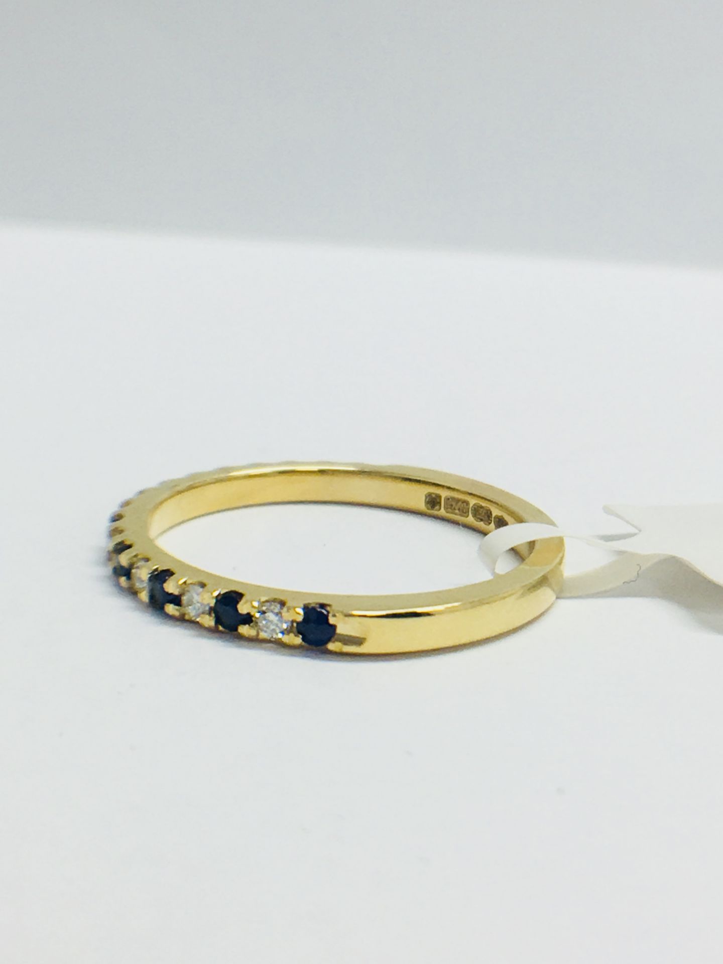 9ct Yellow Gold Sapphire Diamond Eternity Ring - Image 5 of 12