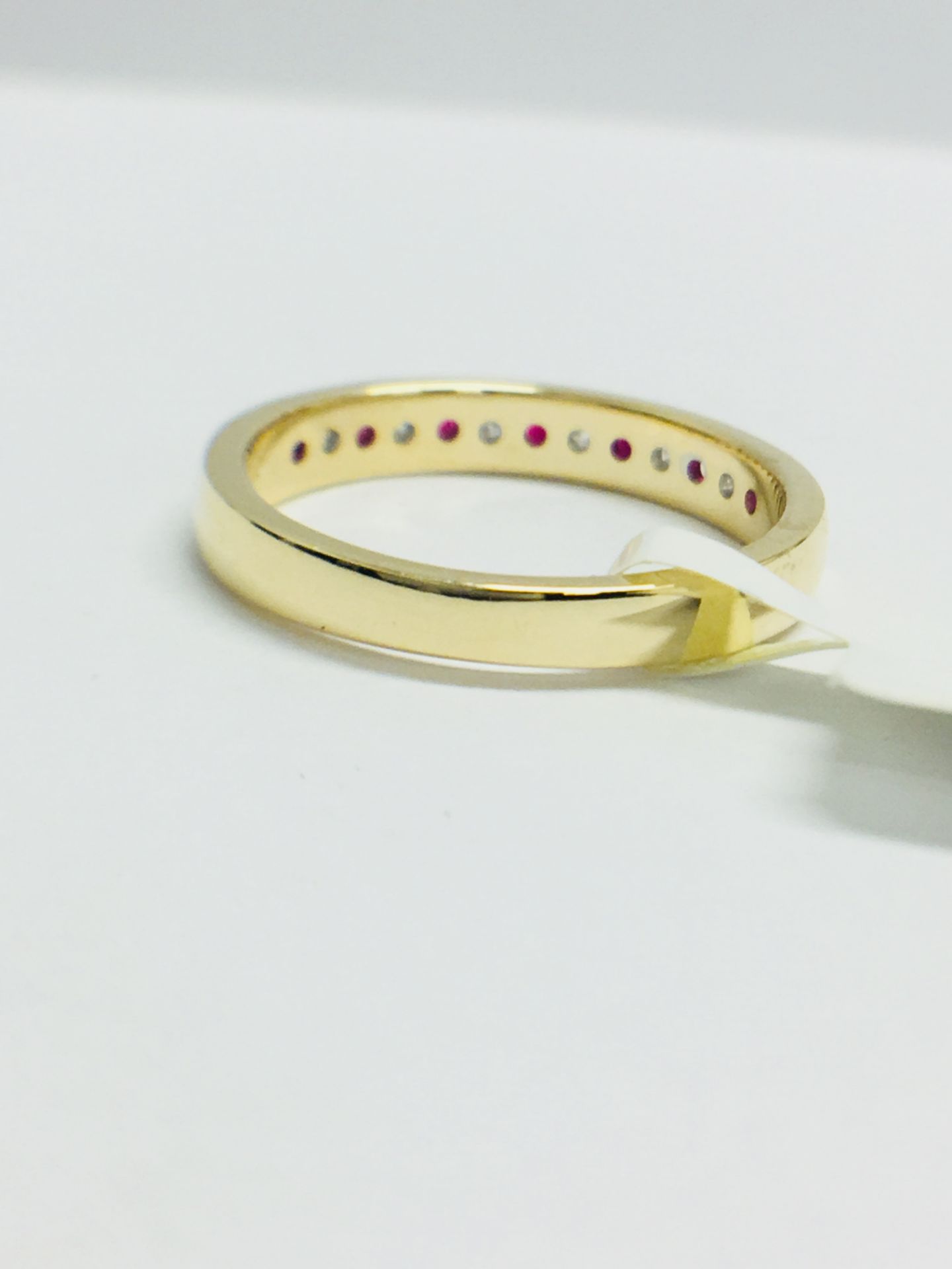 9ct Yellow Gold Ruby And Diamond Channel Set Eternity Ring - Image 7 of 12