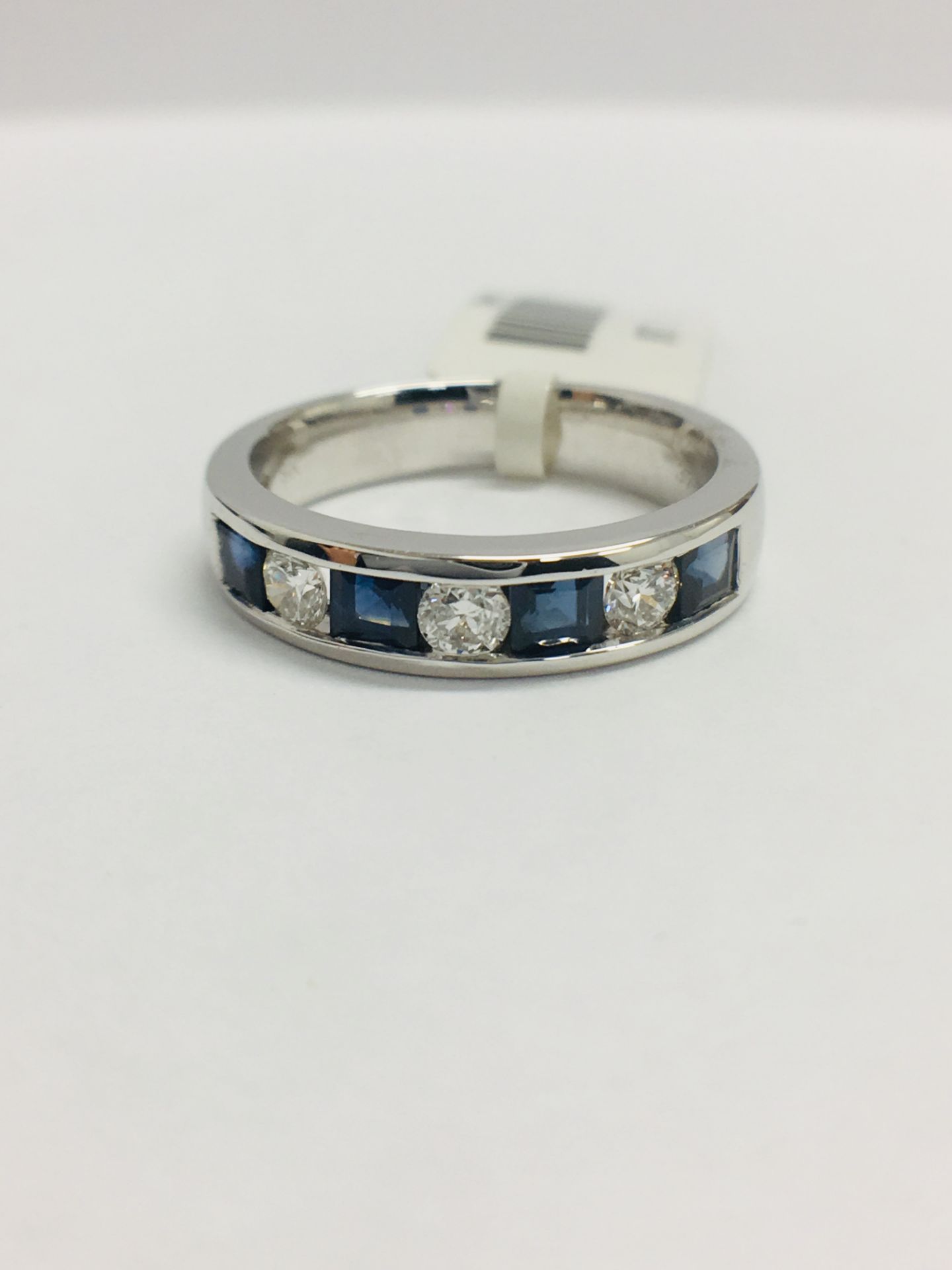 9ct White Gold Sapphire Diamond Channel Set Ring - Image 2 of 11