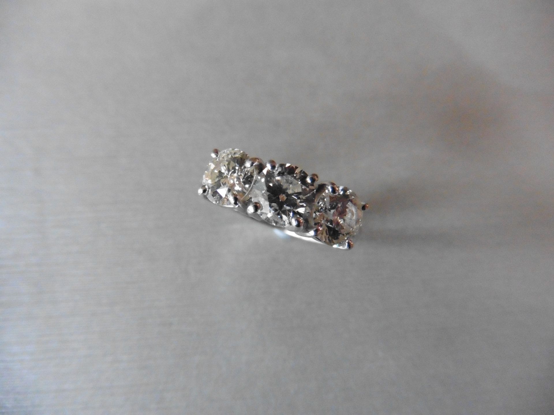 3ct Platinum Three Stone Diamond Ring