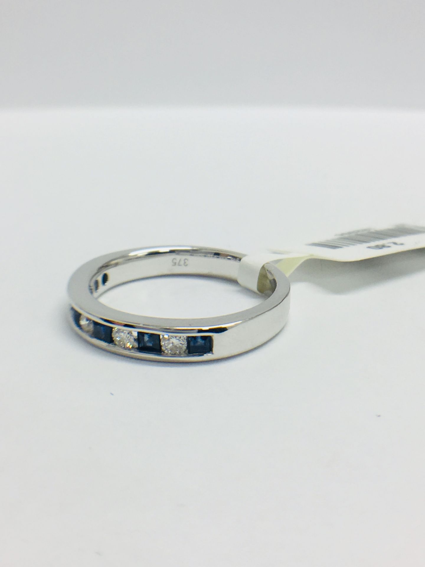 9ct White Gold Sapphire Diamond Channel Set Eternity Ring - Image 3 of 13