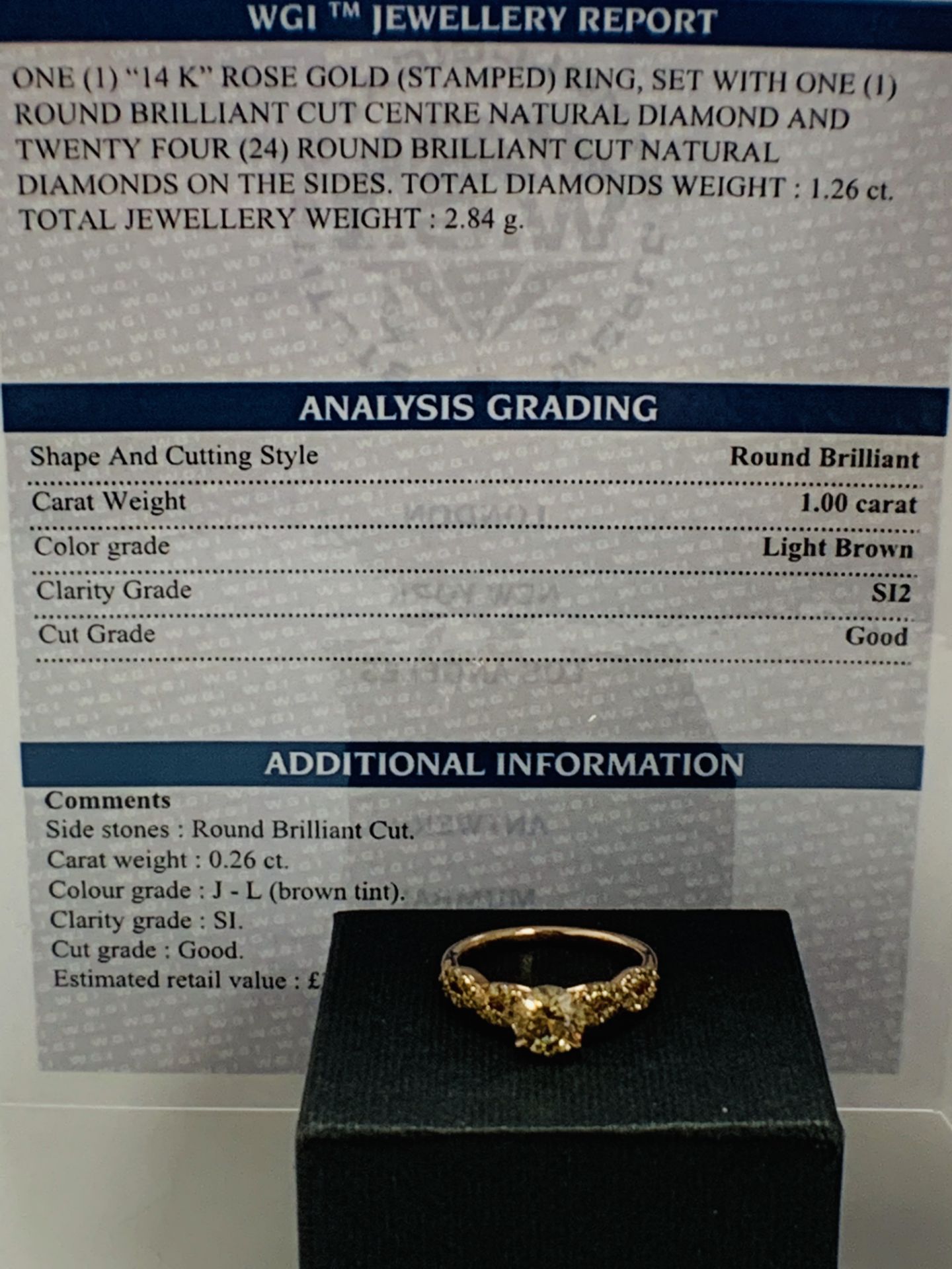 14ct Rose Gold Diamond Ring - Image 10 of 12