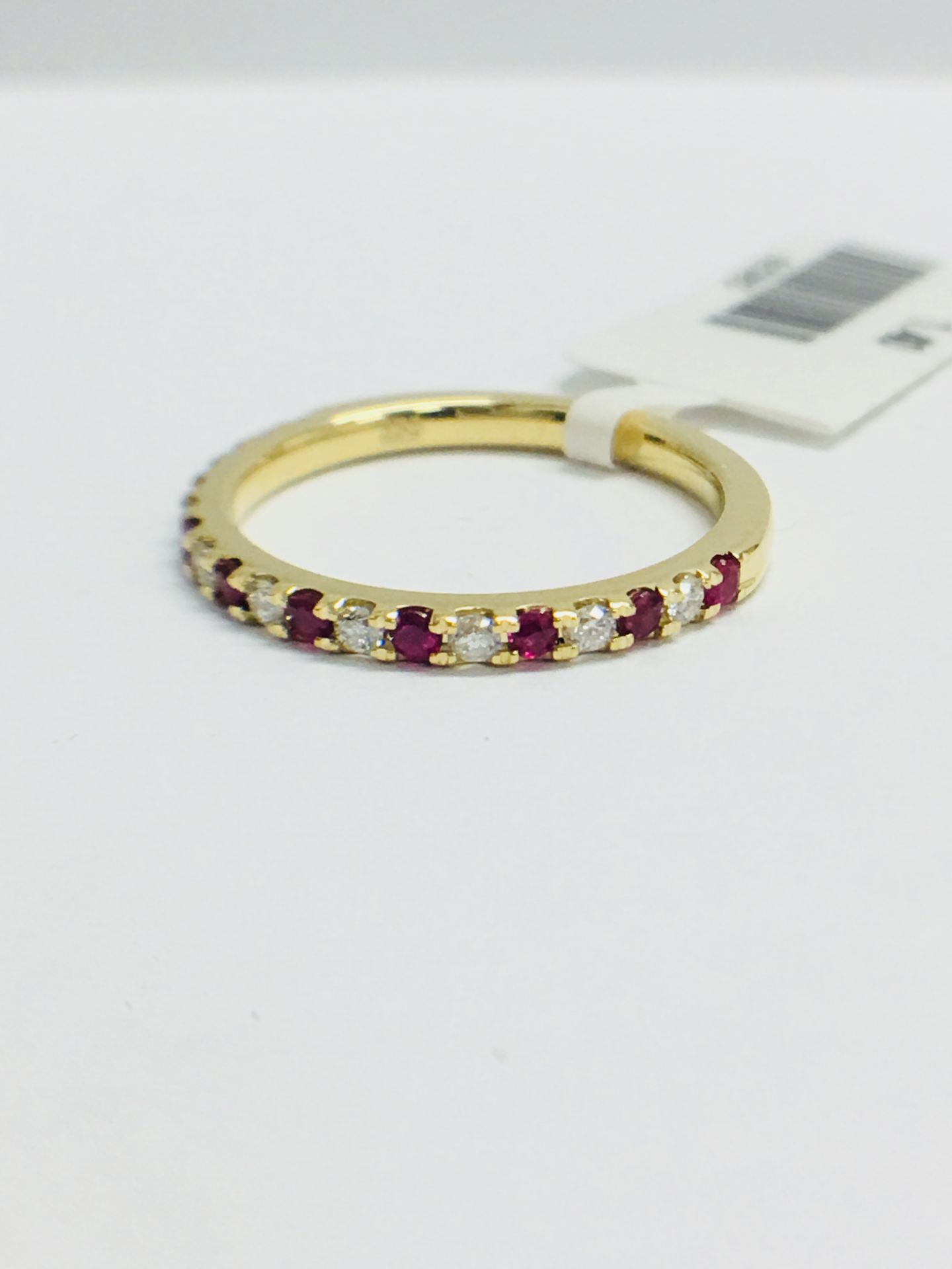 9ct Yellow Gold Ruby Diamond Eternity Ring - Image 4 of 11