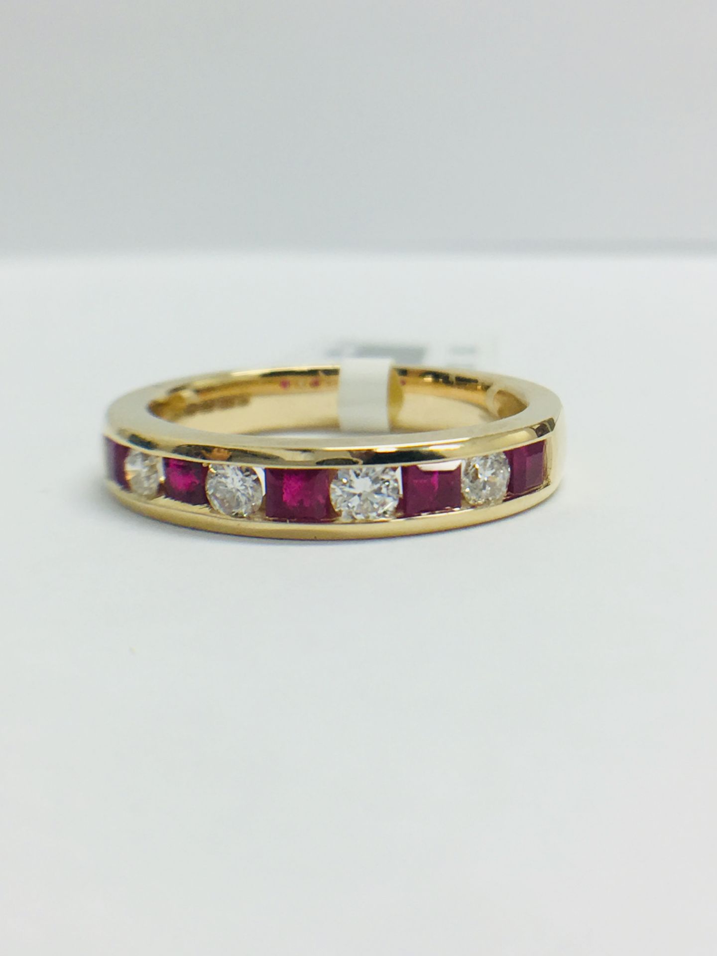 9ct Ruby Diamond Channel Set Eternity Ring