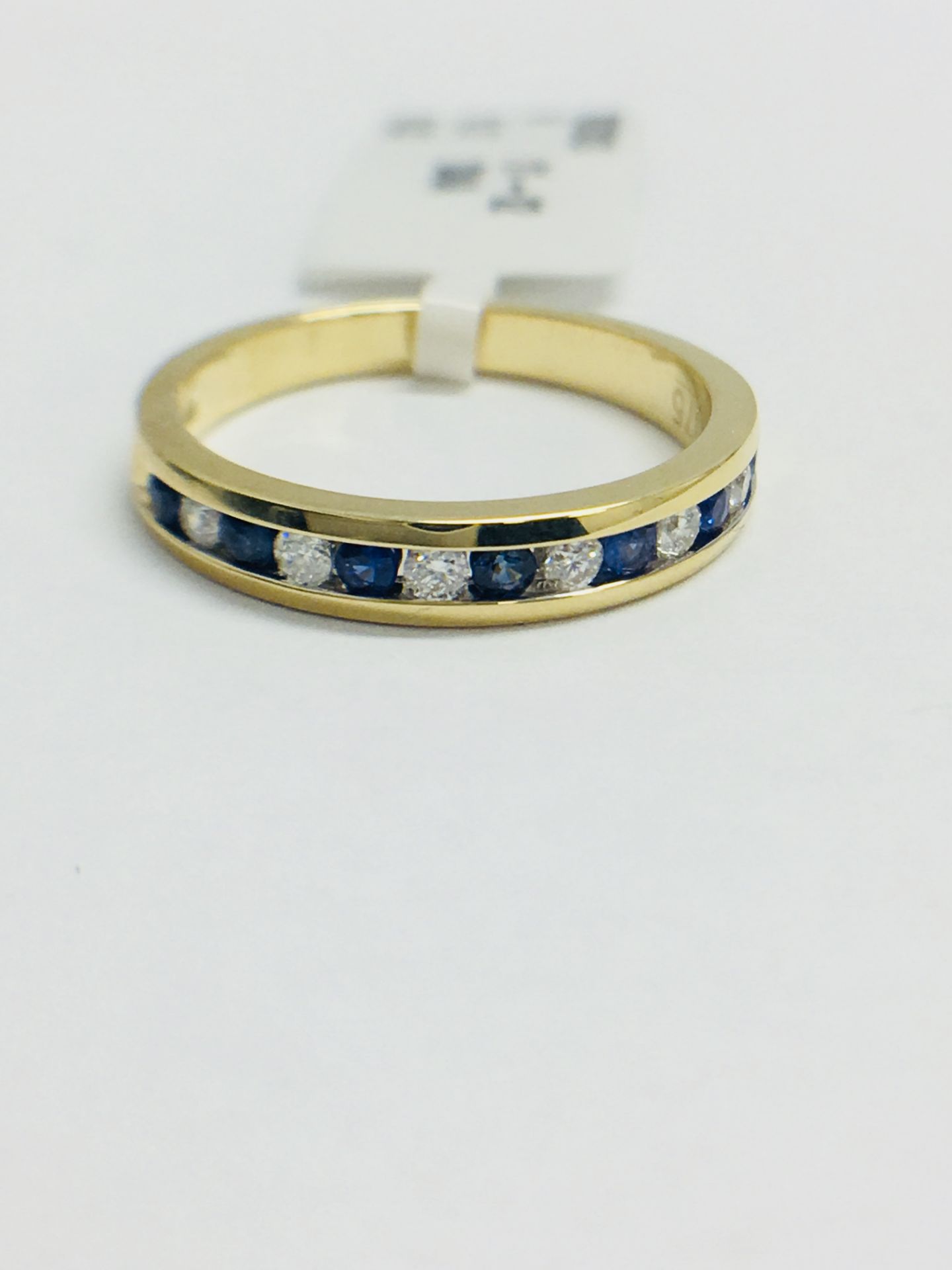 9ct Yellow Gold Sapphire And Diamond Channel Set Eternity Ring - Image 2 of 12