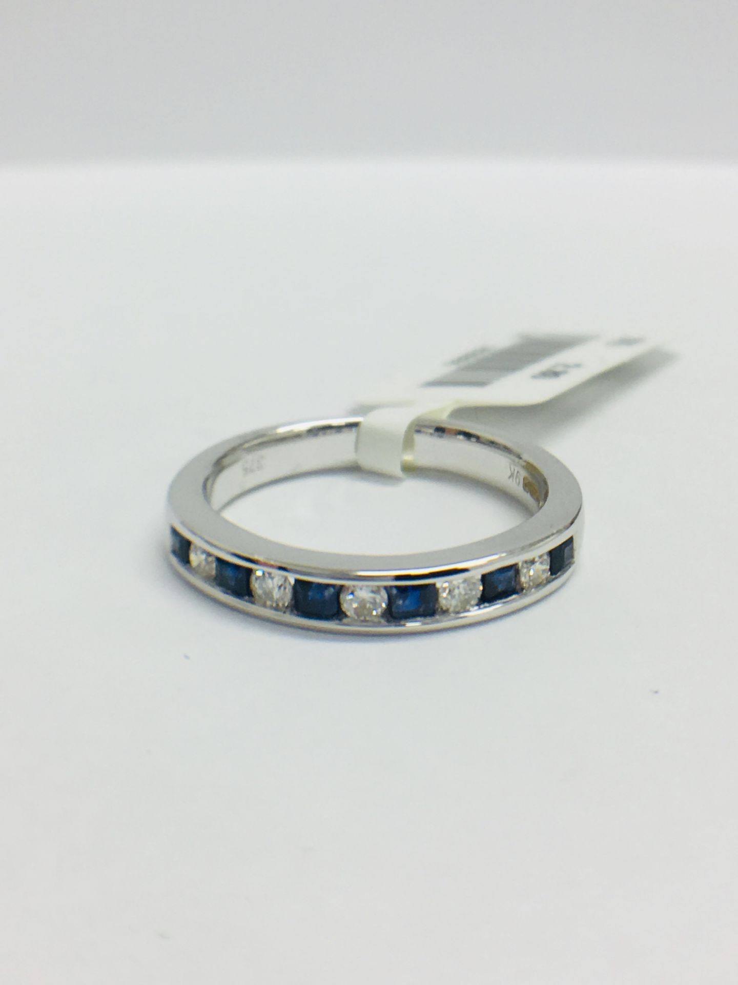 9ct White Gold Sapphire Diamond Channel Set Eternity Ring - Image 2 of 13