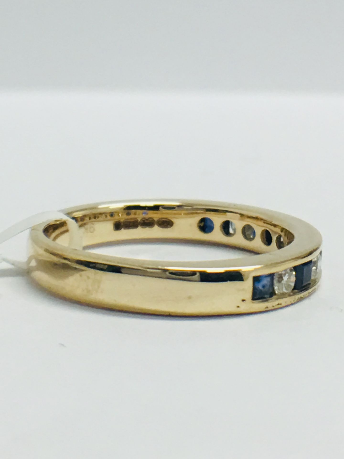 9ct Yellow Gold Sapphire Diamond Channel Set Eternity Ring - Image 7 of 9