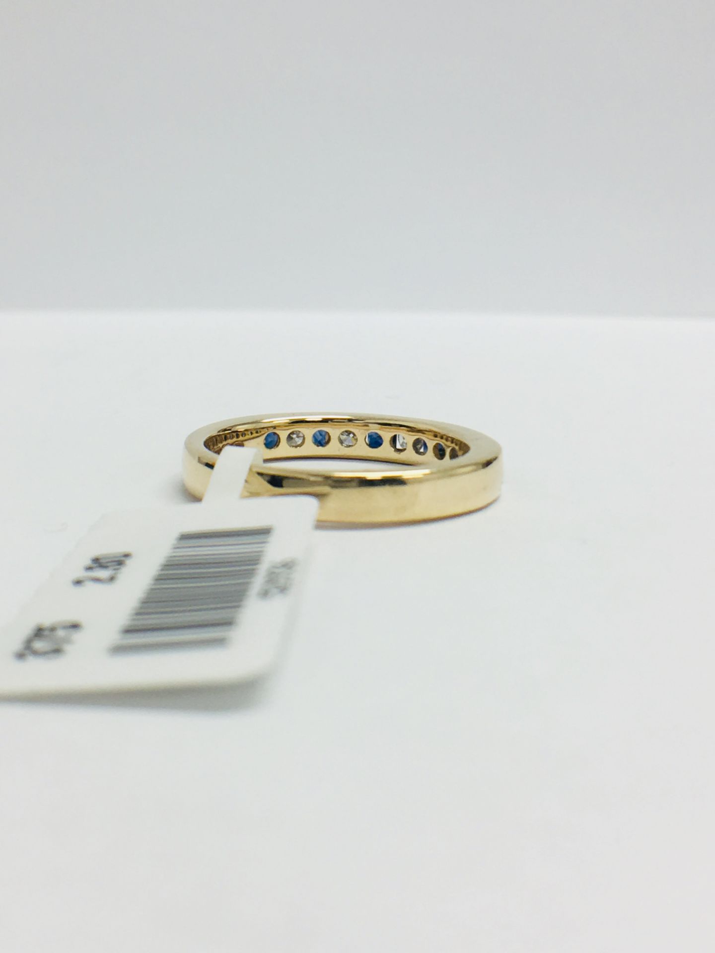 9ct Yellow Gold Sapphire Diamond Channel Set Eternity Ring - Image 5 of 9