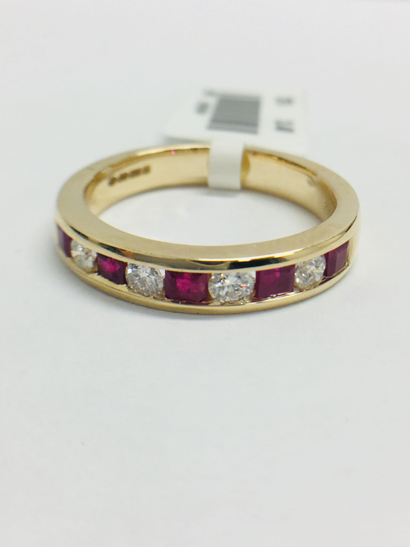 9ct Ruby Diamond Channel Set Eternity Ring - Image 3 of 12