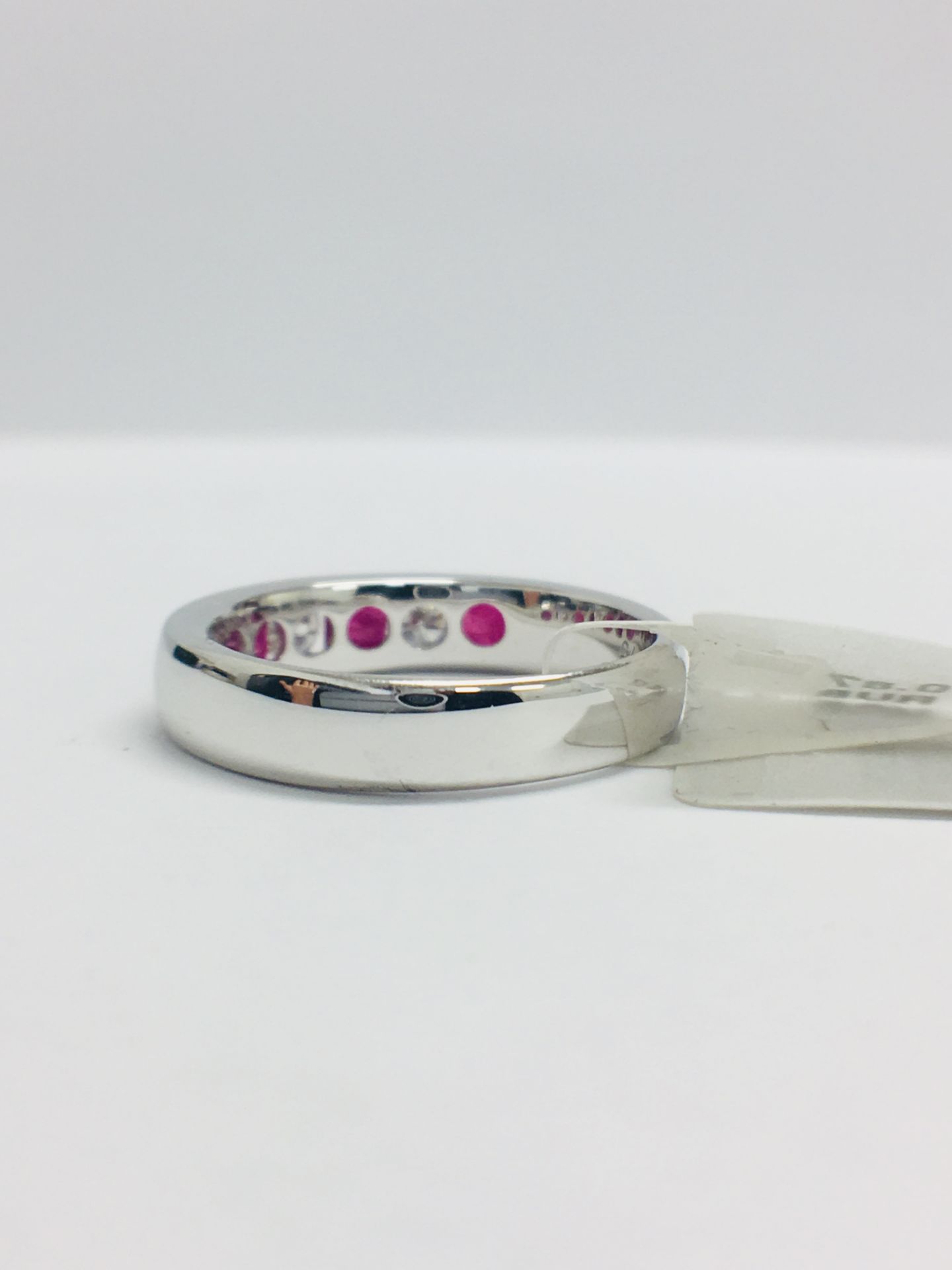 9ct White Gold Ruby Diamond Channel Set Ring - Image 6 of 9