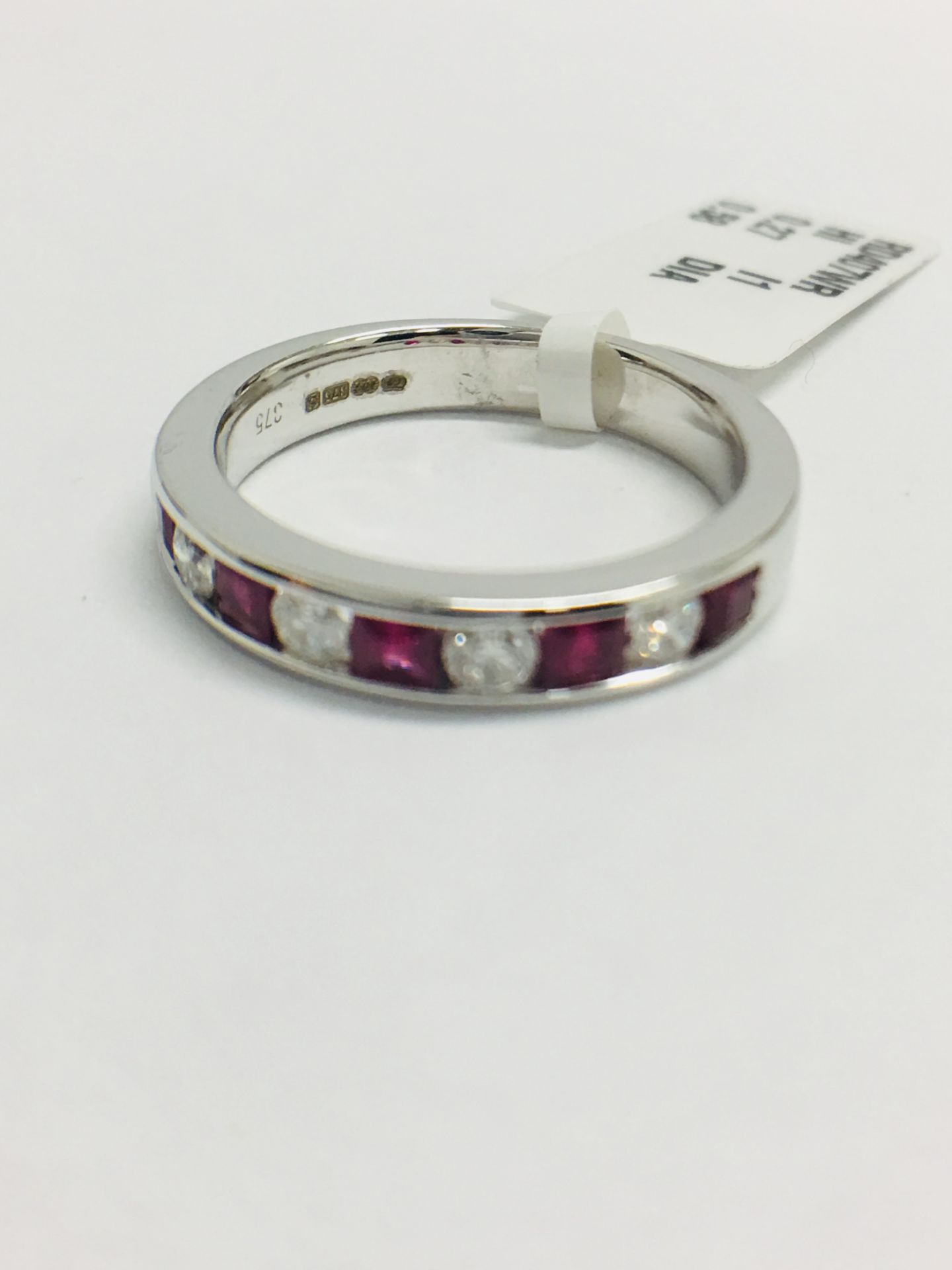 9ct Ruby Diamond Channel Set Eternity Ring - Image 3 of 12