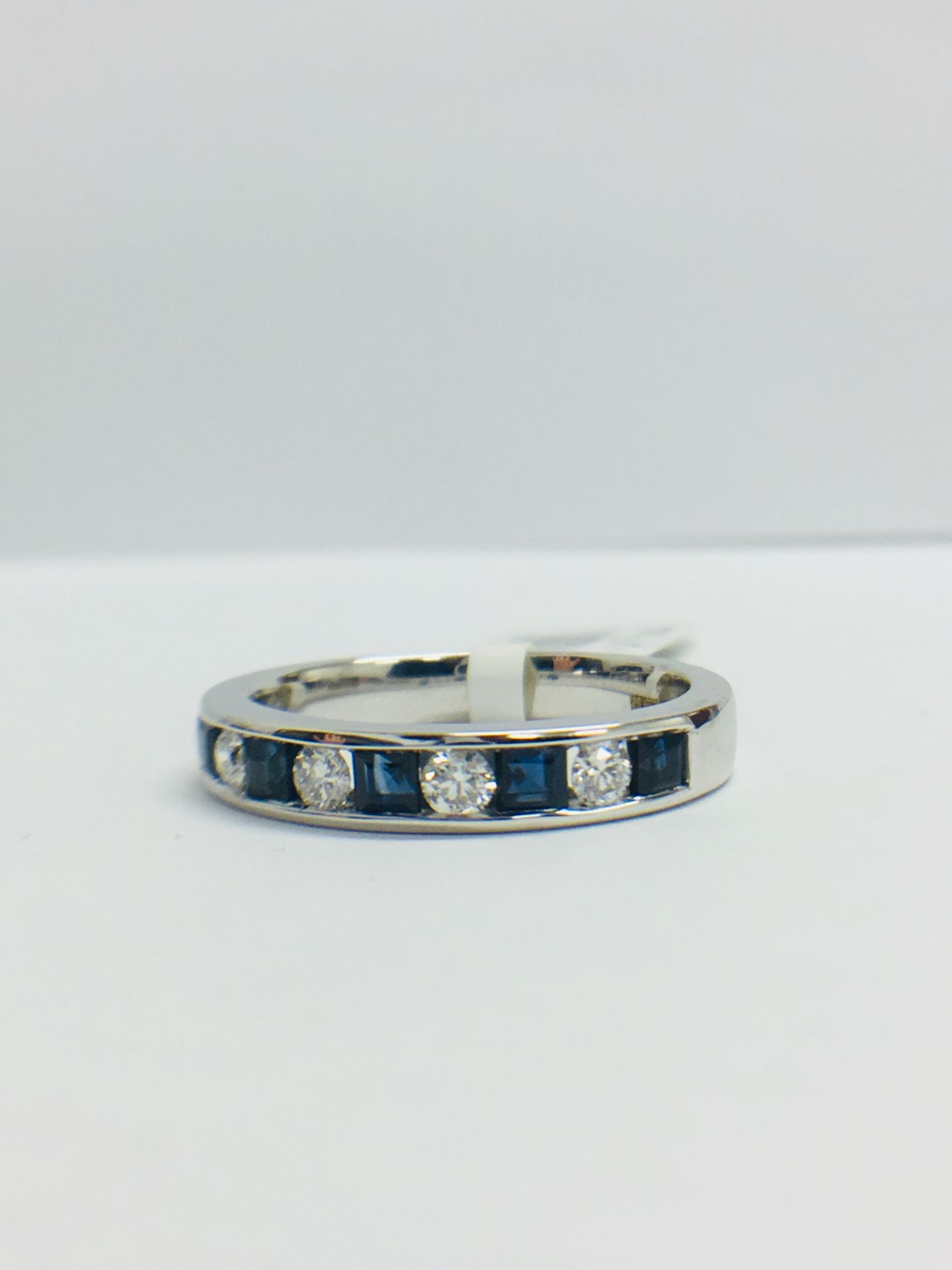 9ct Sapphire Diamond Channel Set Eternity Ring