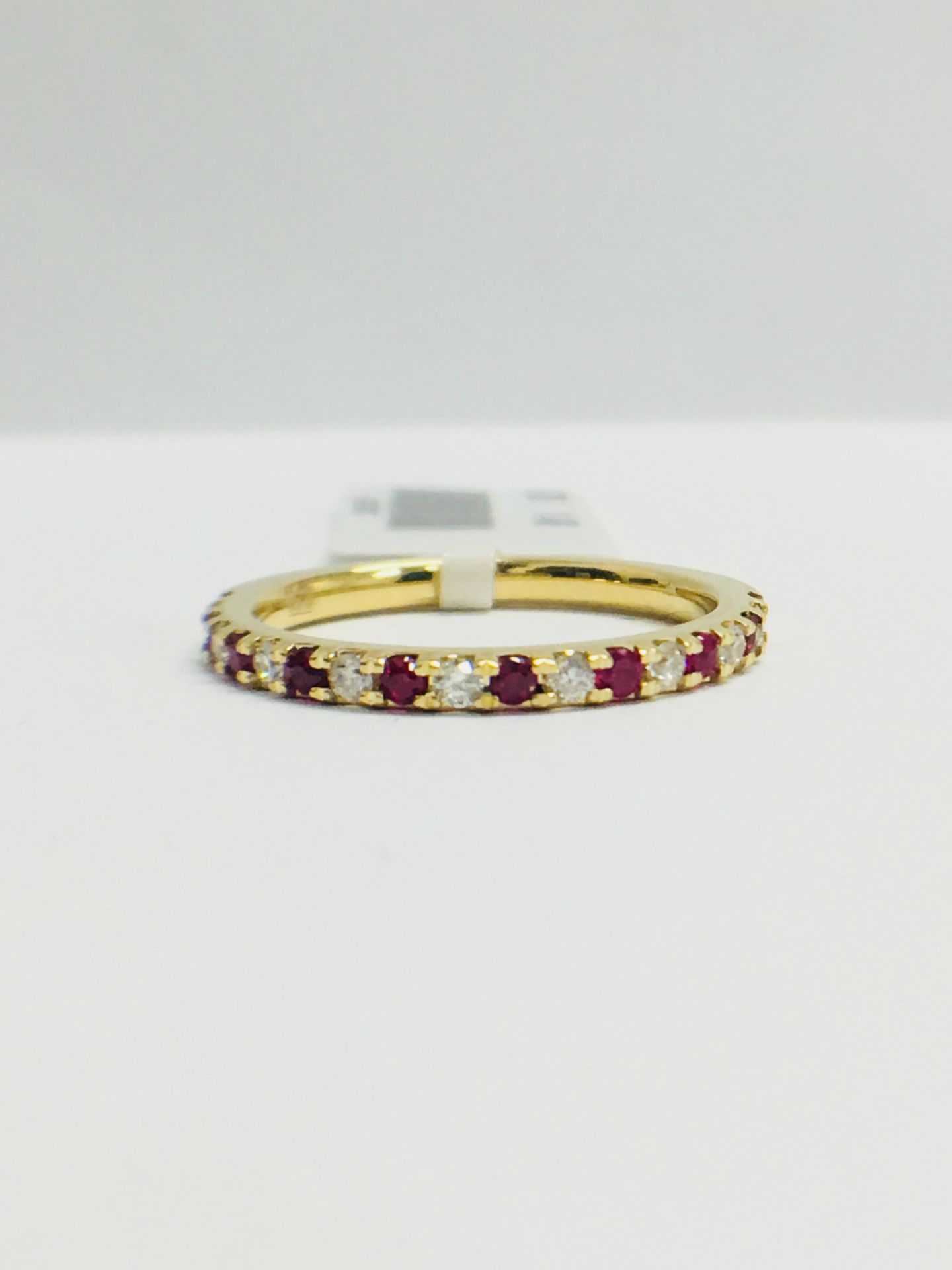 9ct Yellow Gold Ruby Diamond Eternity Ring