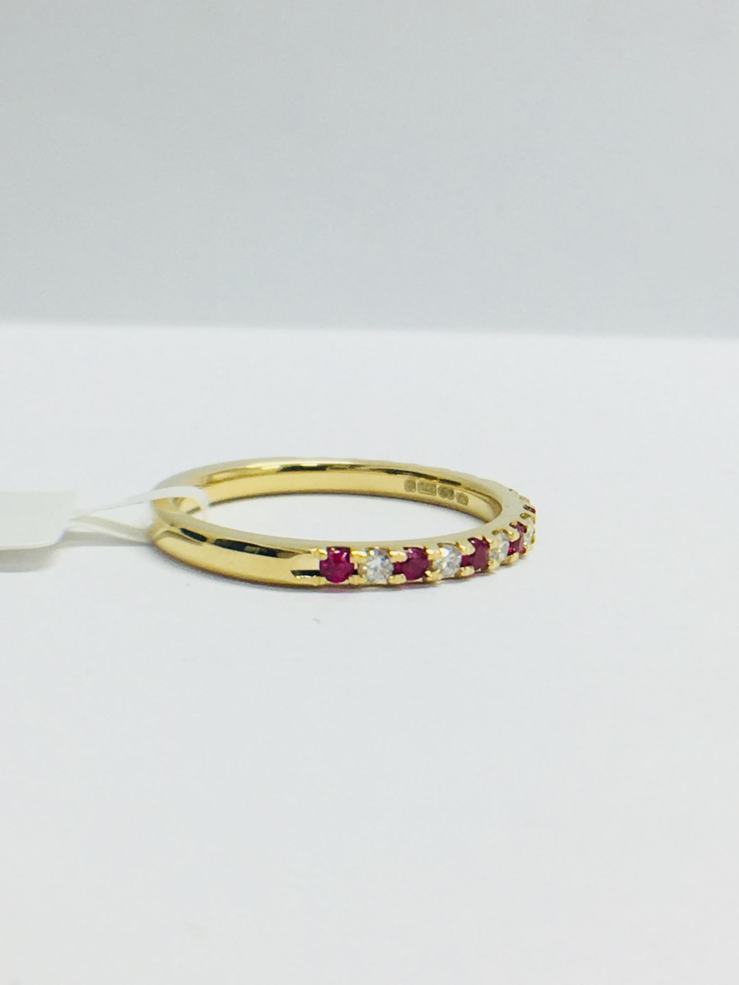 9ct Yellow Gold Ruby Diamond Eternity Ring - Image 8 of 11