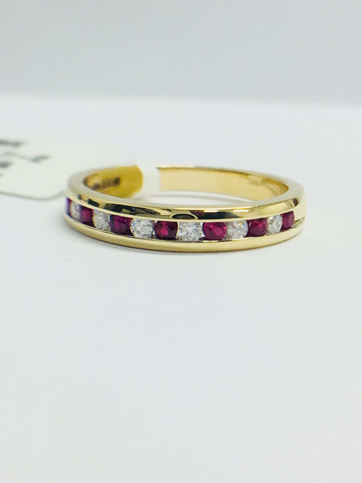 9ct Yellow Gold Ruby And Diamond Channel Set Eternity Ring - Image 11 of 12