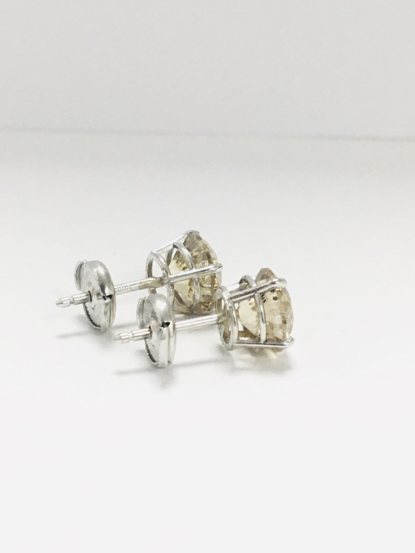 3ct Diamond Earrings Set In Platinum - Image 6 of 7