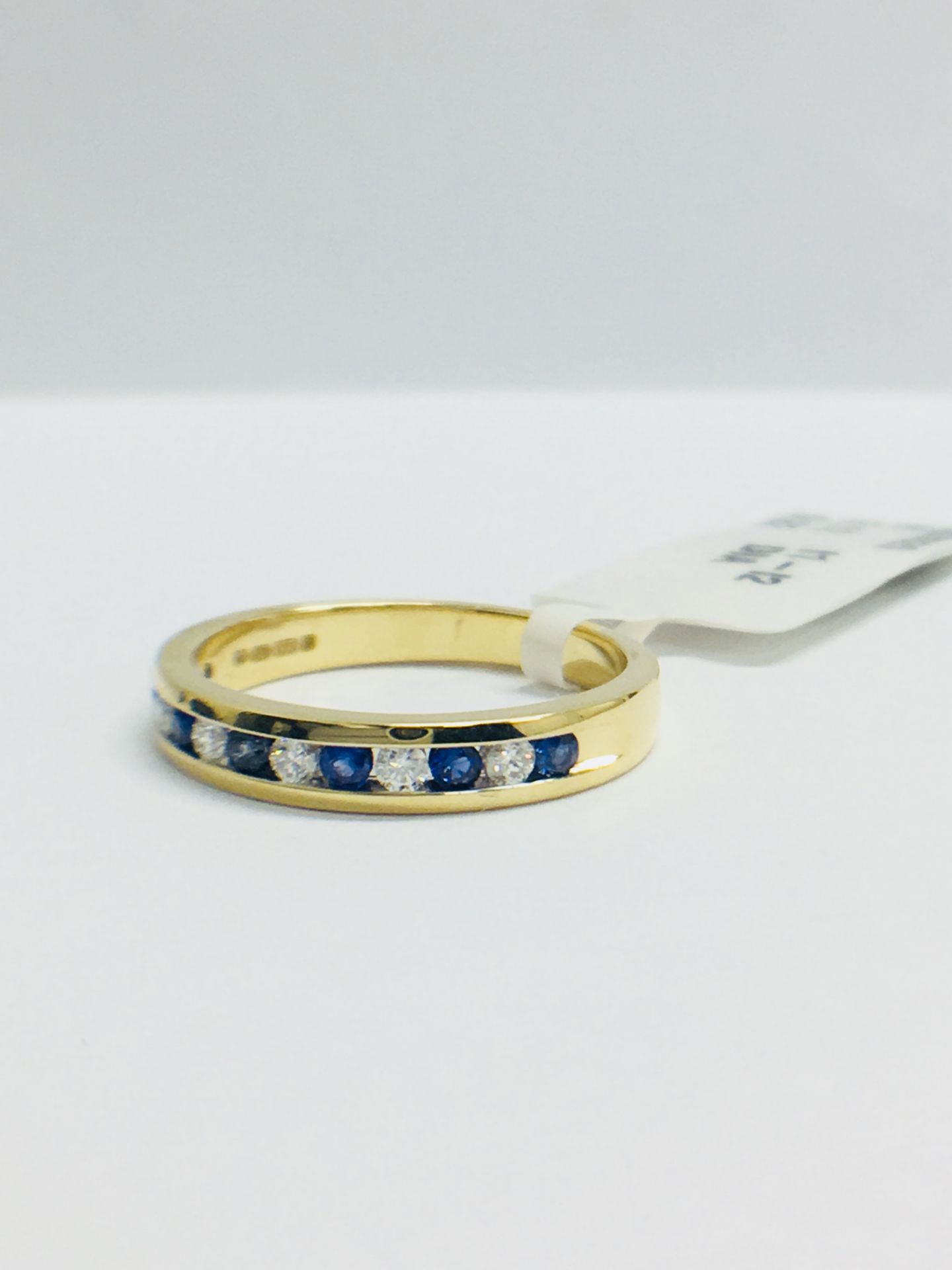 9ct Yellow Gold Sapphire And Diamond Channel Set Eternity Ring - Image 3 of 12
