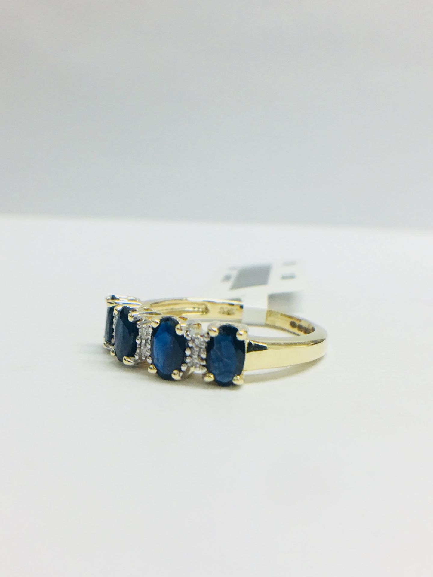 9ct Yellow Sapphire Diamond Band Ring - Image 2 of 9