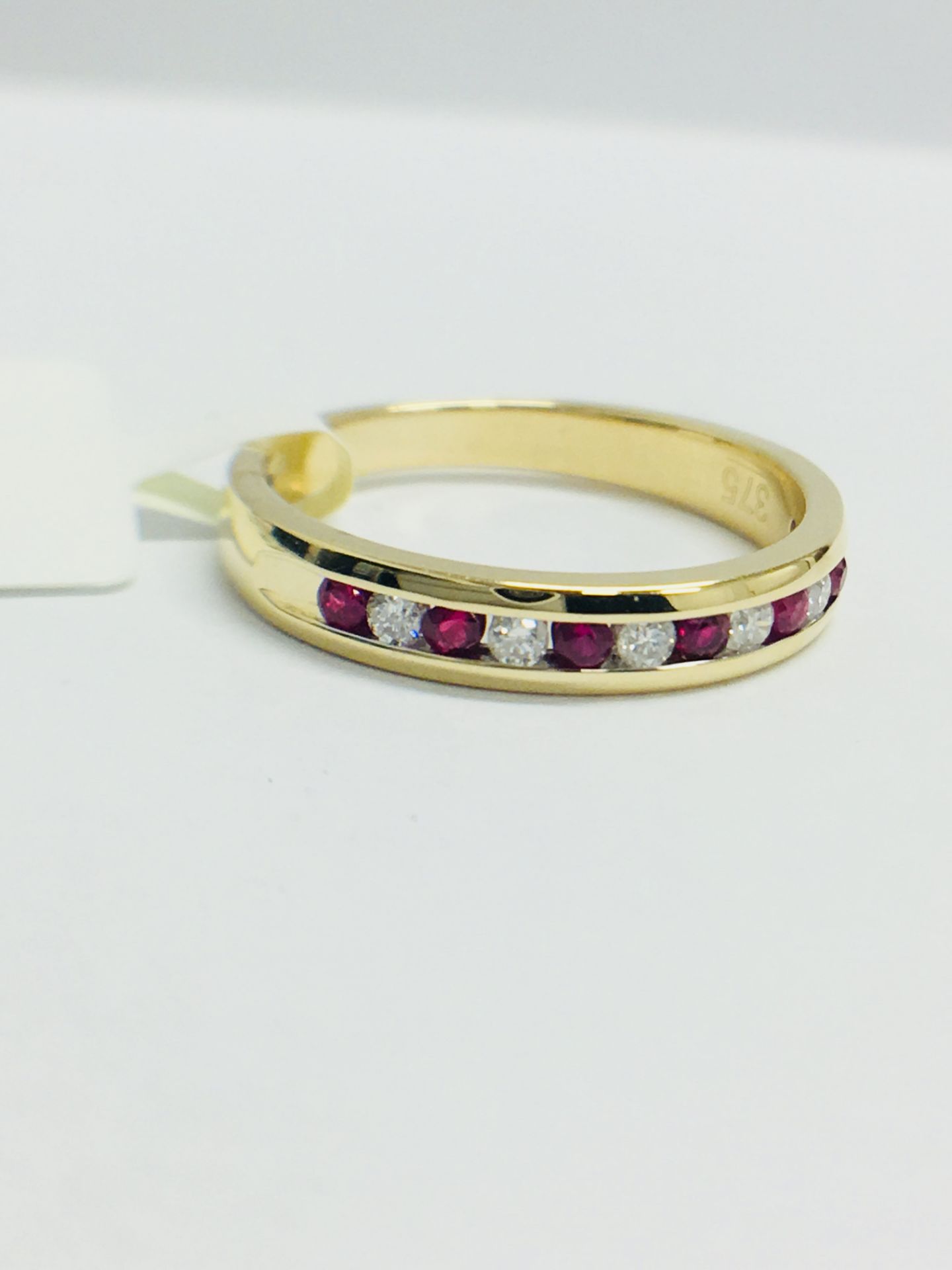 9ct Yellow Gold Ruby And Diamond Channel Set Eternity Ring - Image 10 of 12