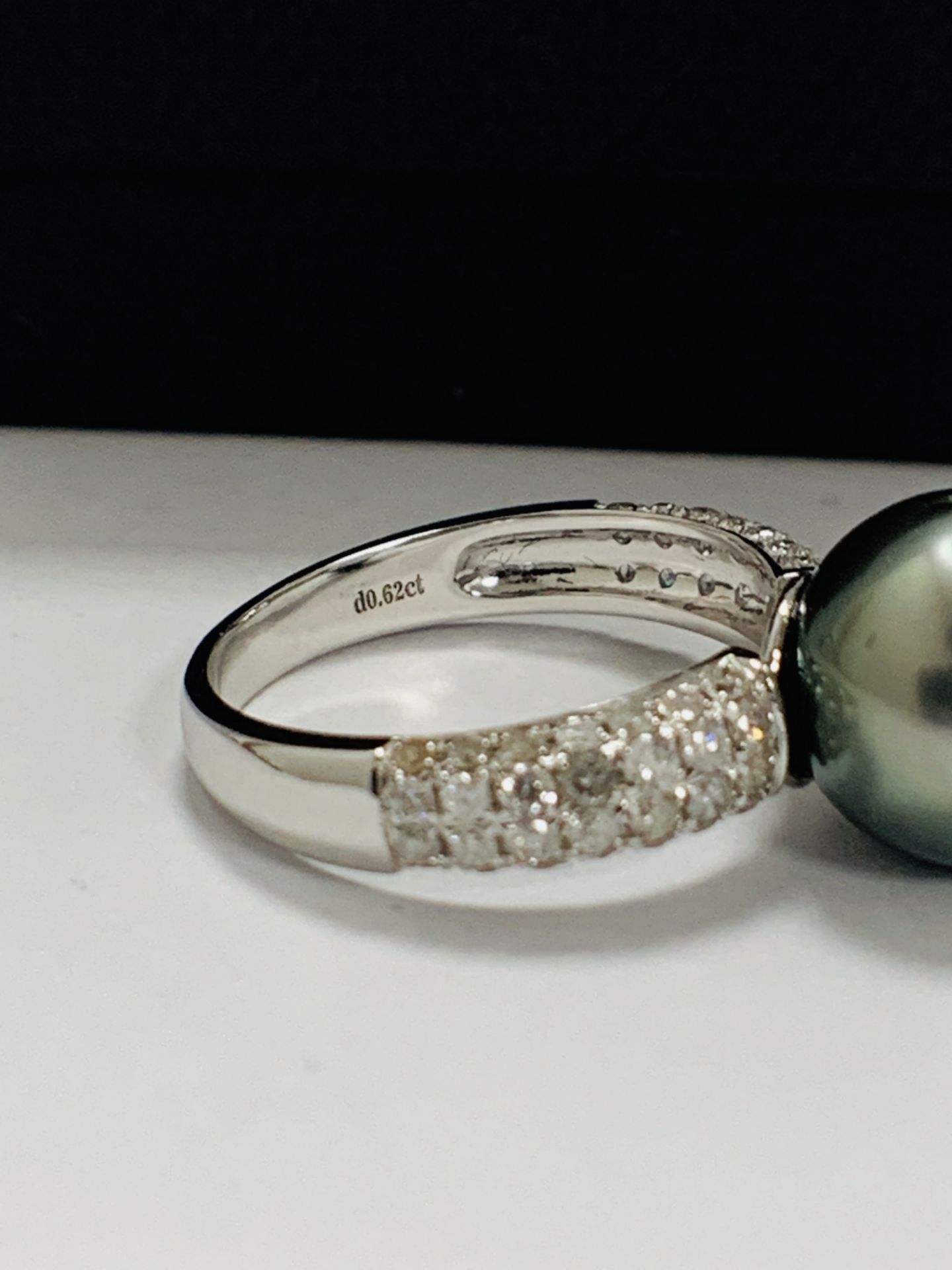 14ct White Gold Pearl And Diamond Ring - Image 12 of 15