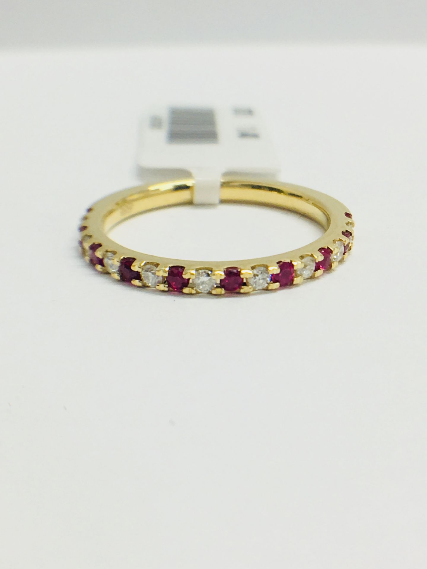 9ct Yellow Gold Ruby Diamond Eternity Ring - Image 2 of 11