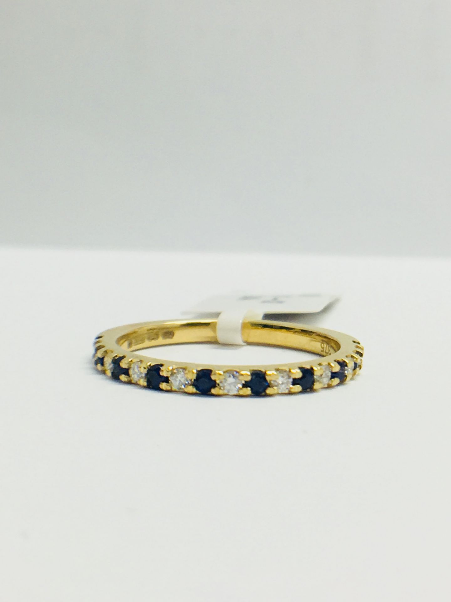 9ct Yellow Gold Sapphire Diamond Eternity Ring