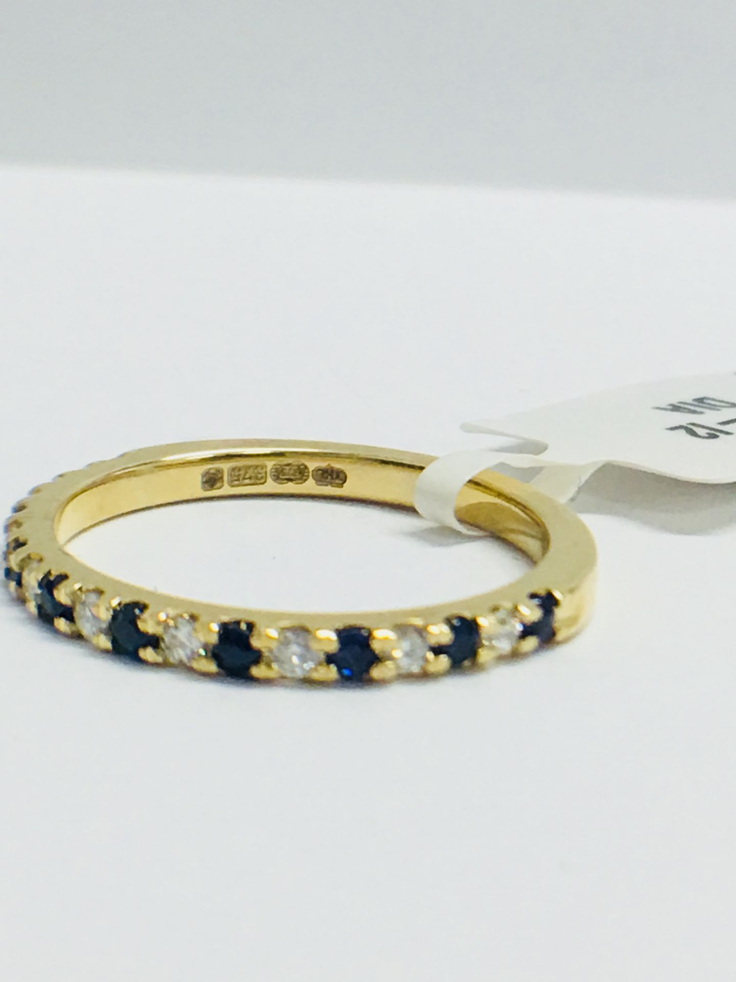 9ct Yellow Gold Sapphire Diamond Eternity Ring - Image 4 of 12