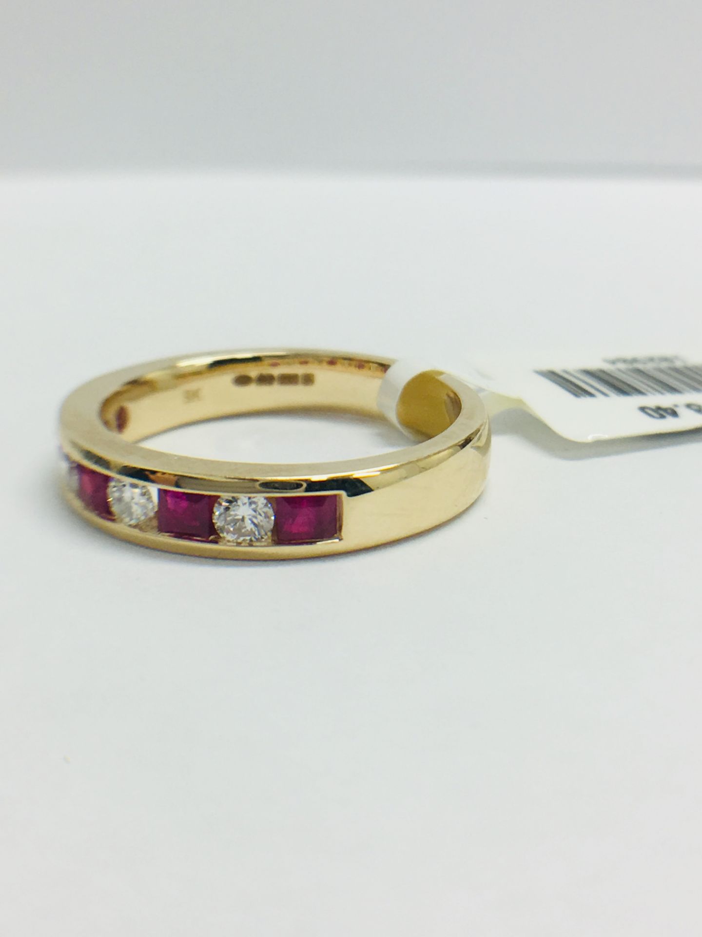 9ct Ruby Diamond Channel Set Eternity Ring - Image 4 of 12