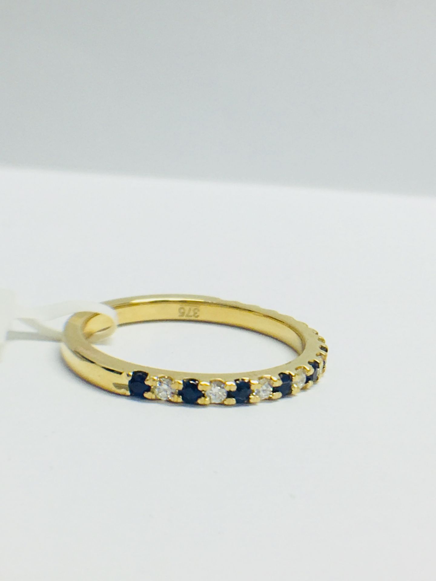 9ct Yellow Gold Sapphire Diamond Eternity Ring - Image 8 of 12