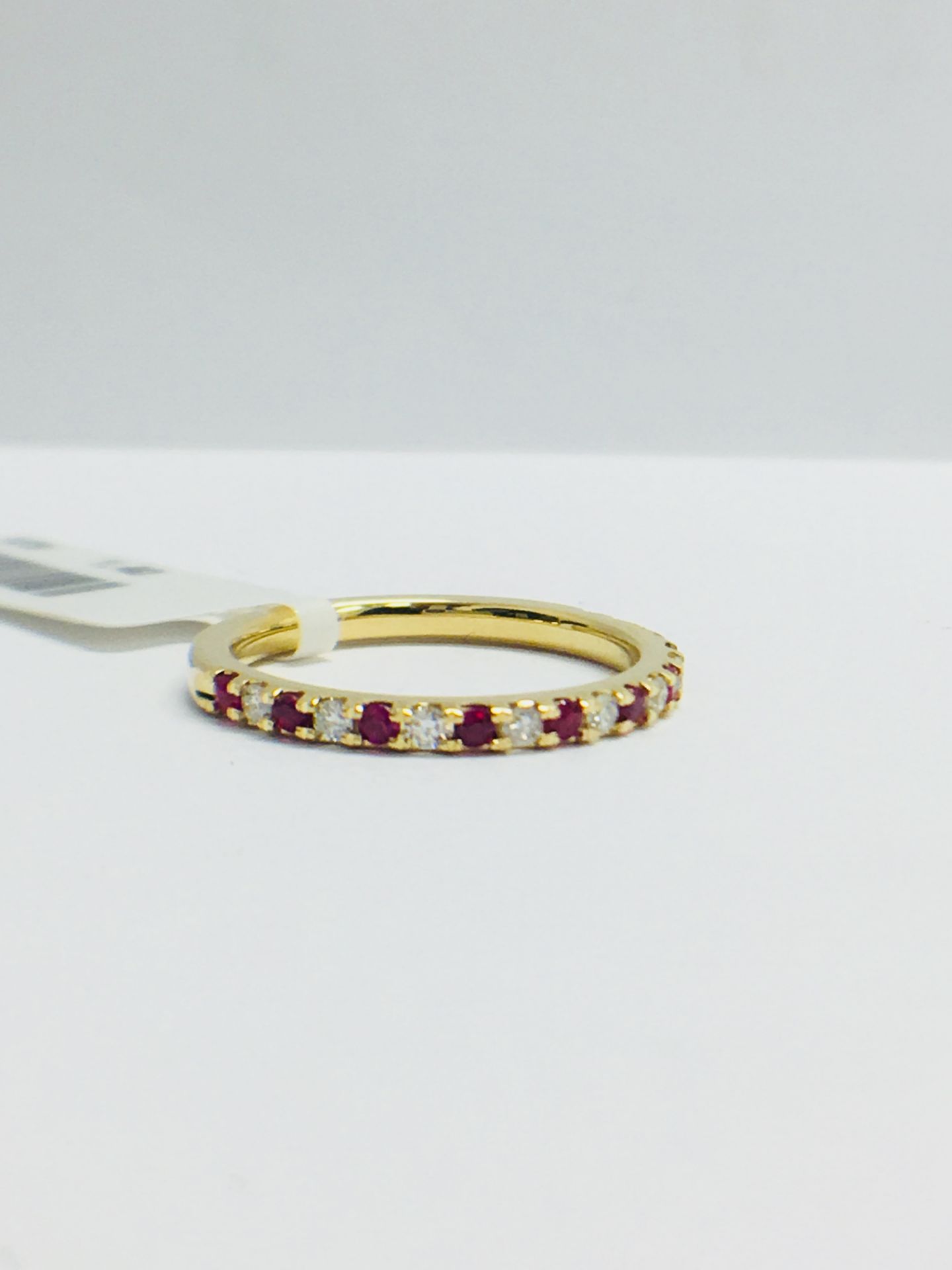 9ct Yellow Gold Ruby Diamond Eternity Ring - Image 7 of 11