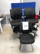 9 x Black Office Fixed Chairs as lotted