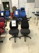 6 x Black Office Swivel Chairs as lotted