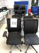 8 x Black Office Swivel Chairs as lotted