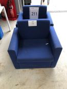 2 x Blue Upholstered chairs as lotted