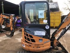 Case model CX26B S2 Mini excavator, serial no. NSUC26BCNZLN06480, 1286 hrs, Year - 2016 (with