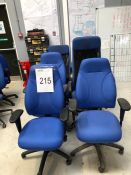 6 x Blue Office Swivel Chairs as lotted