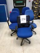 5 x Blue Office Swivel Chairs as lotted