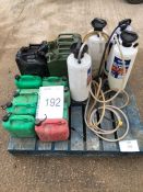 Assorted Fuel Cans and Dust Suppression system as lotted