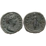 Diva Faustina I. Ã† Dupondius (12.22 g), died AD 140/1. AEF