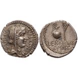 C. Cassius Longinus. Silver Denarius (4.17 g), 42 BC