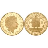Elizabeth II (1952 -), Gold proof Crown of Five Pounds, 2009