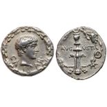Augustus. Silver Denarius (3.72 g), 27 BC-AD 14. EF