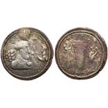 Sasanian Kingdom. VahrÃ£m (Bahram) II with Queen and Prince 4. Silver Drachm (3.96g), AD 276-293. VF