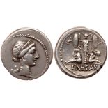 Julius Caesar. Silver Denarius (3.87 g), 46-45 BC