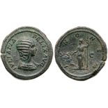 Julia Domna. Ã† Medallic Sestertius (31.68 g), Augusta, AD 193-217. VF