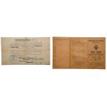 Lot of 2: Citation for the right to wear the Gallipoli Badge