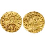 Visigoths in Gaul. Pseudo-imperial issue. Gold Tremissis (0.80 g), 417-507. VF